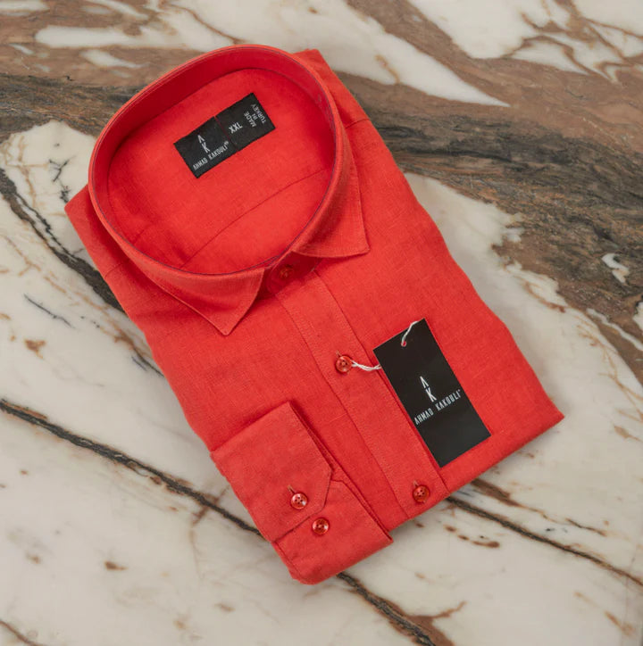 Red Linen Shirt